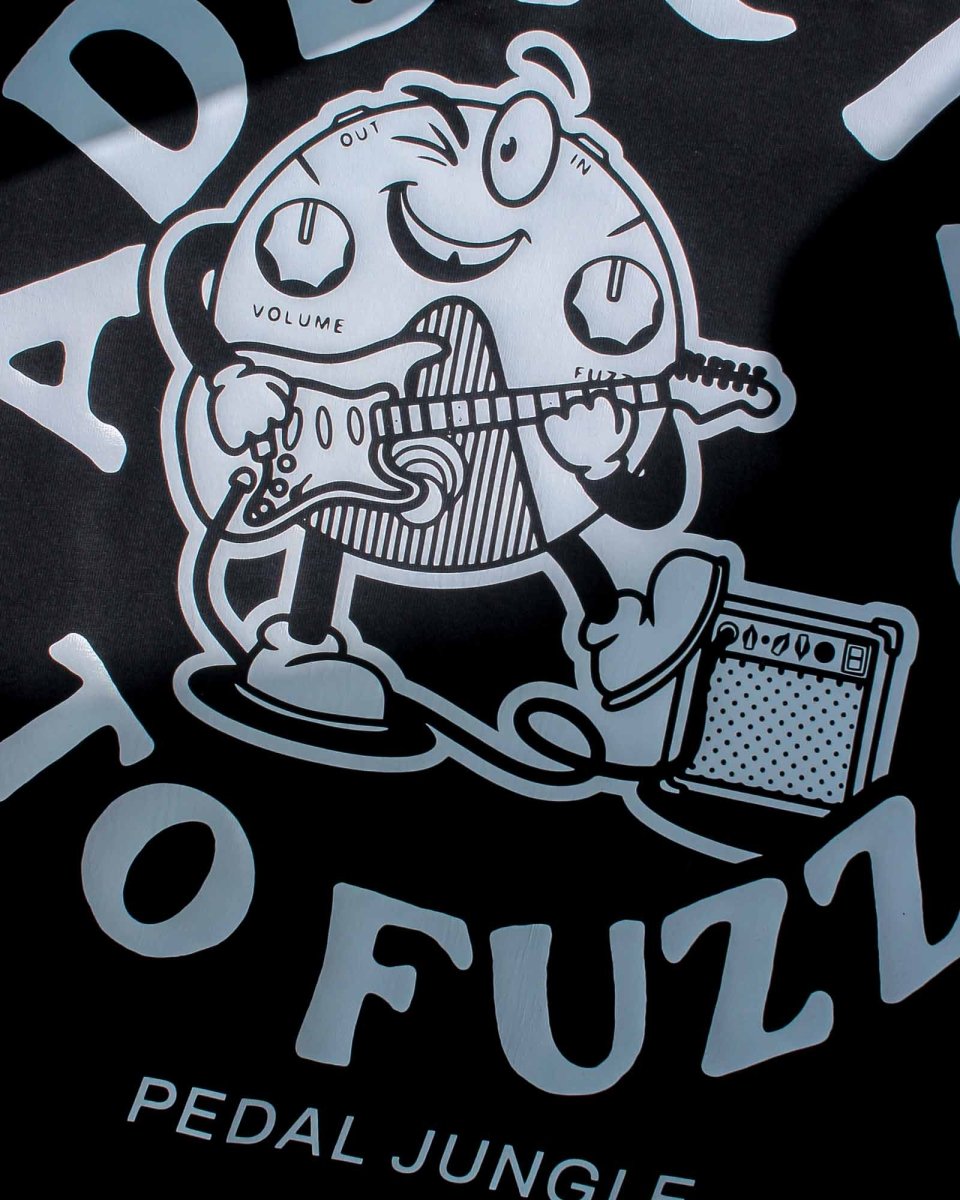 Addicted To Fuzz Organic Vegan T-shirt Black - Pedal Jungle