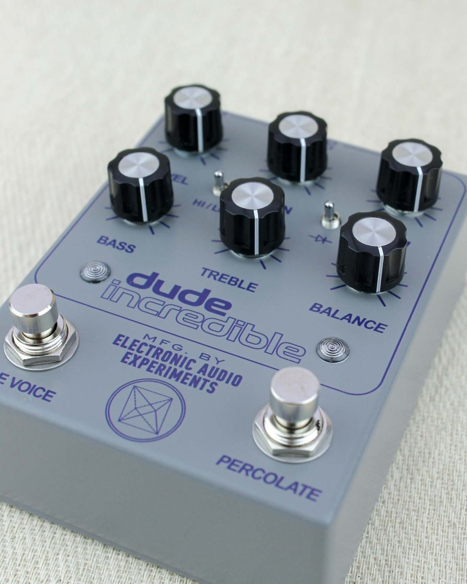 Electronic Audio Experiments Dude Incredible Distortion FX Pedal [Limited Edition Tape Reel Grey] - Pedal Jungle