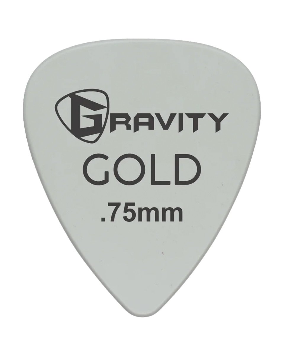 Gravity Picks Coloured Gold Series Plectrum 0.75mm Grey - Pedal Jungle