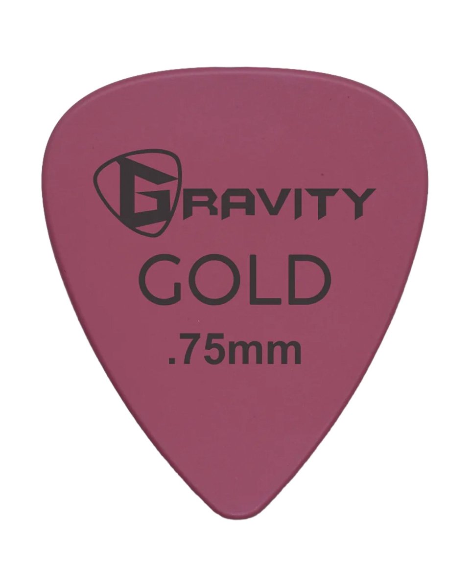 Gravity Picks Coloured Gold Series Plectrum 0.75mm Pink - Pedal Jungle