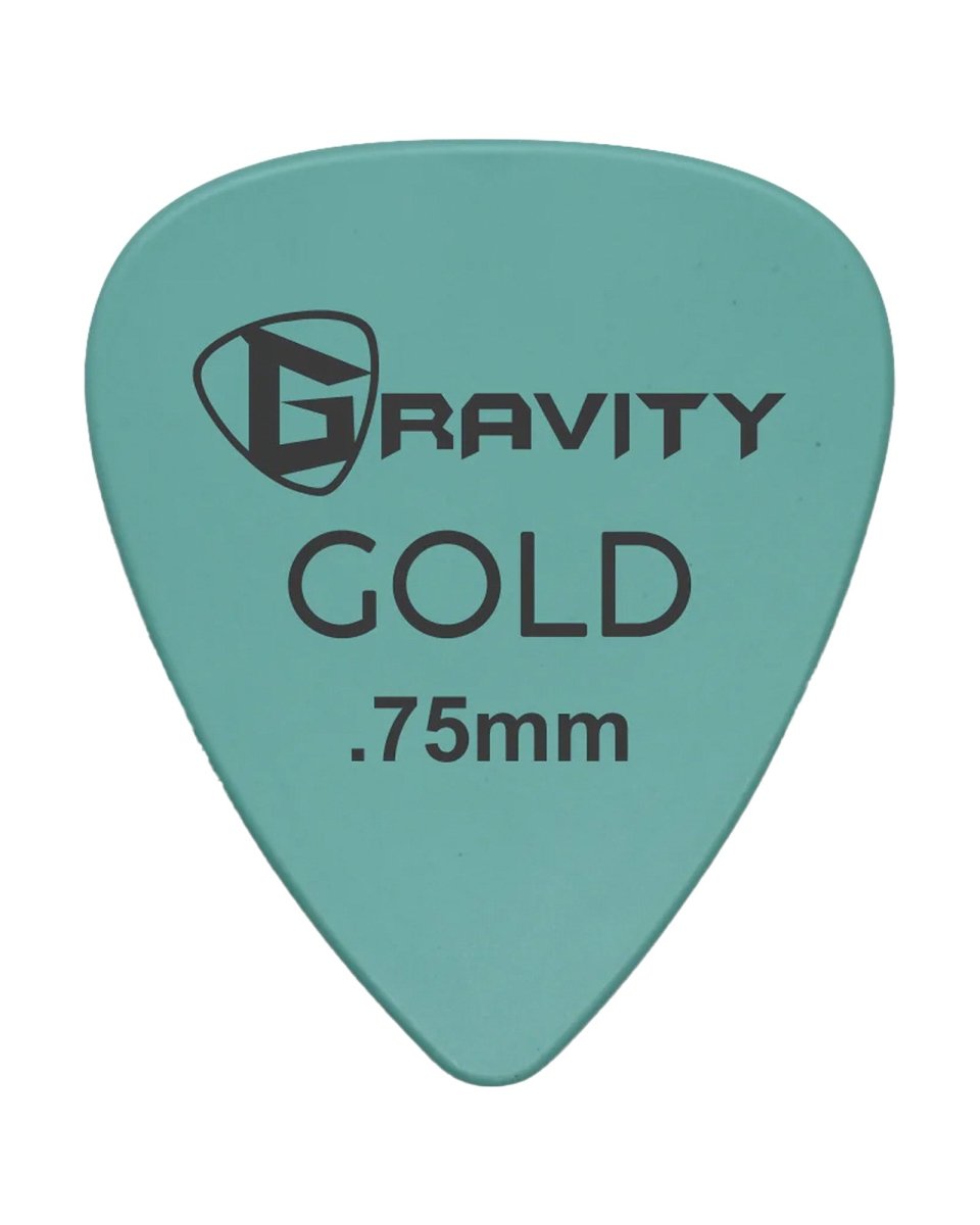 Gravity Picks Coloured Gold Series Plectrum 0.75mm Sea Foam - Pedal Jungle