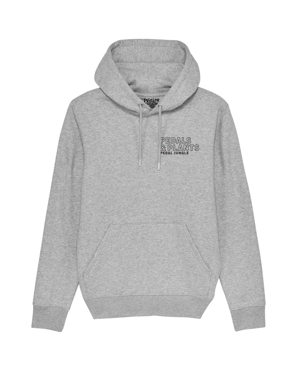 Pedals & Plants Are My Therapy Organic Vegan Hooded Top Grey - Pedal Jungle