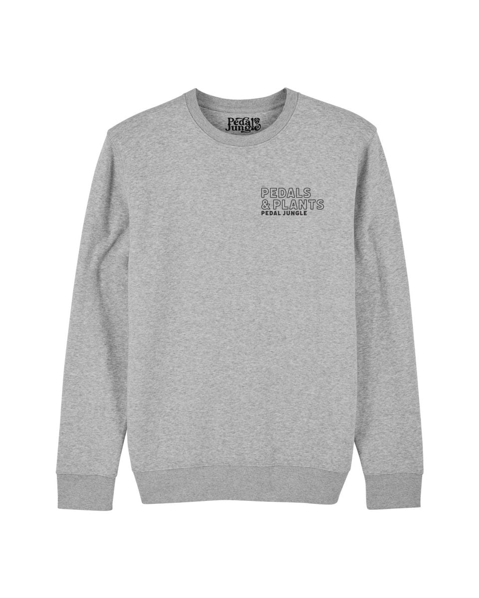 Pedals & Plants Are My Therapy Organic Vegan Sweatshirt Grey - Pedal Jungle