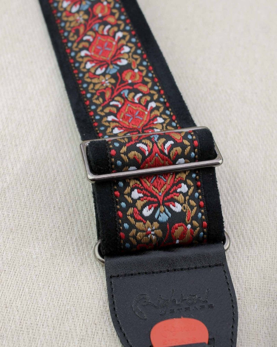 Right On! Straps Woodstock II Red Vegan Guitar Strap - Pedal Jungle