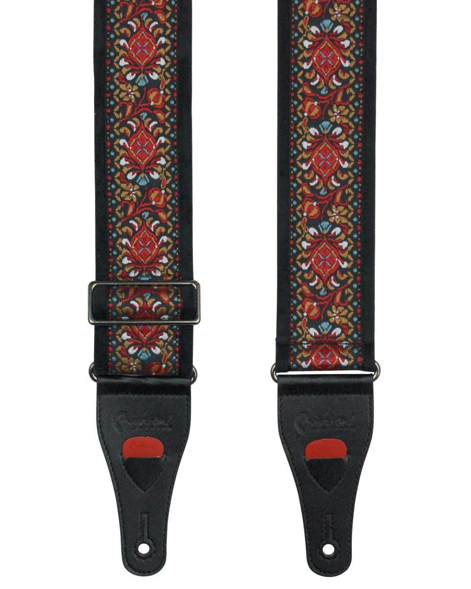 Right On! Straps Woodstock II Red Vegan Guitar Strap - Pedal Jungle