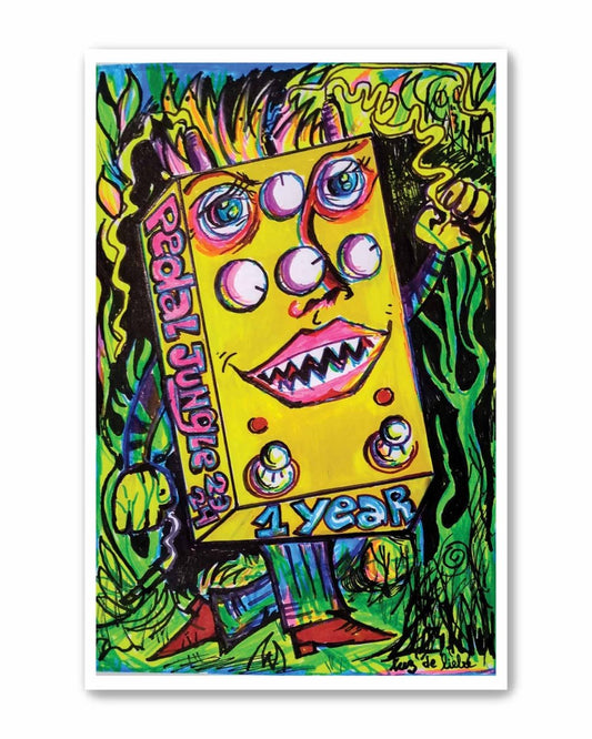 1 Year Pedal Jungle Limited Edition Premium Vinyl Sticker - Pedal Jungle