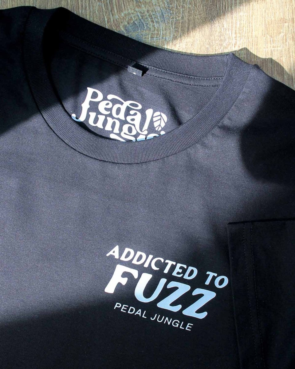 Addicted To Fuzz Organic Vegan T-shirt Black - Pedal Jungle