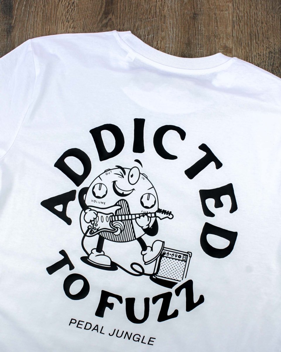 Addicted To Fuzz Organic Vegan T - shirt White - Pedal Jungle