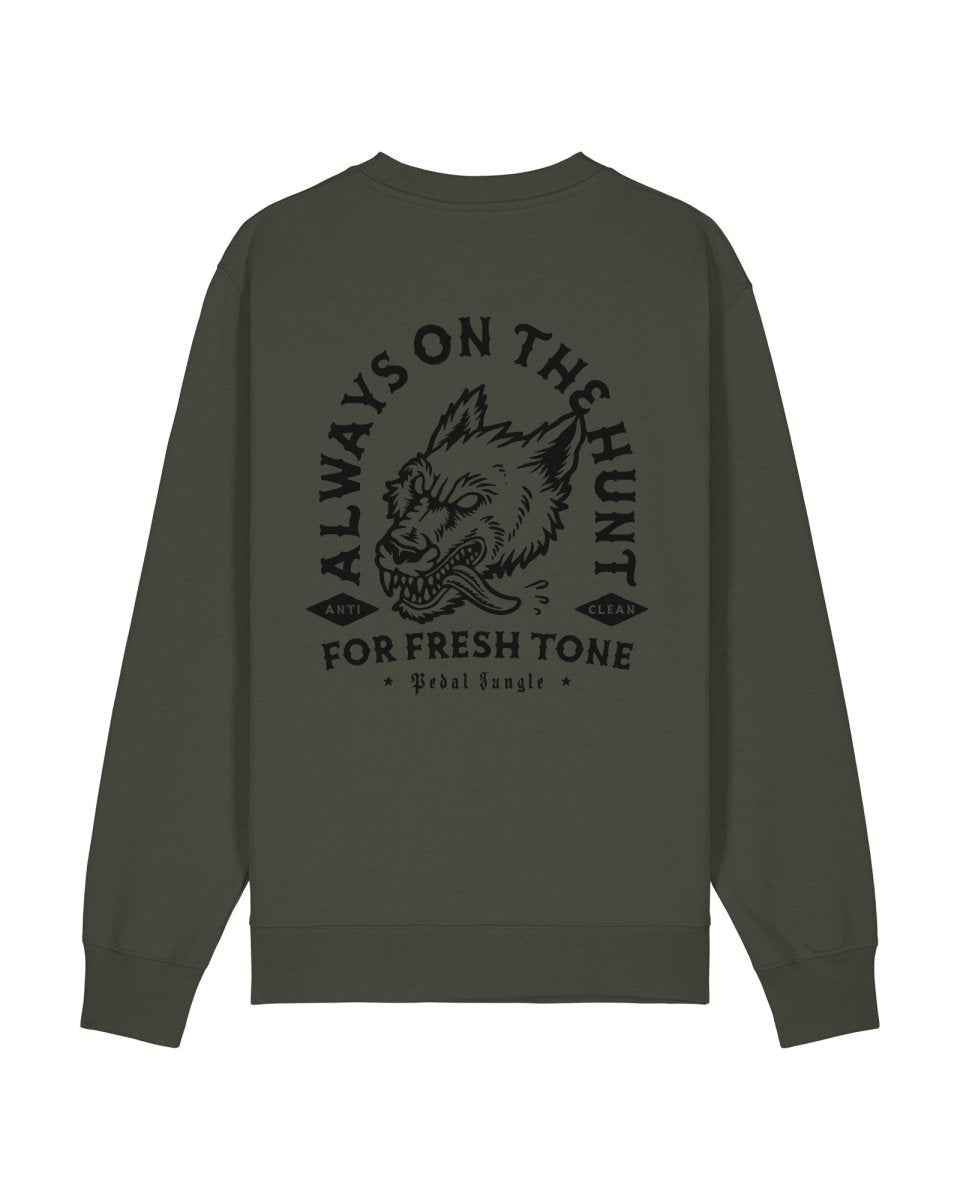 Always On The Hunt Organic Vegan Sweatshirt Khaki - Pedal Jungle