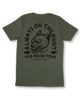 Always On The Hunt Organic Vegan T-shirt Khaki - Pedal Jungle