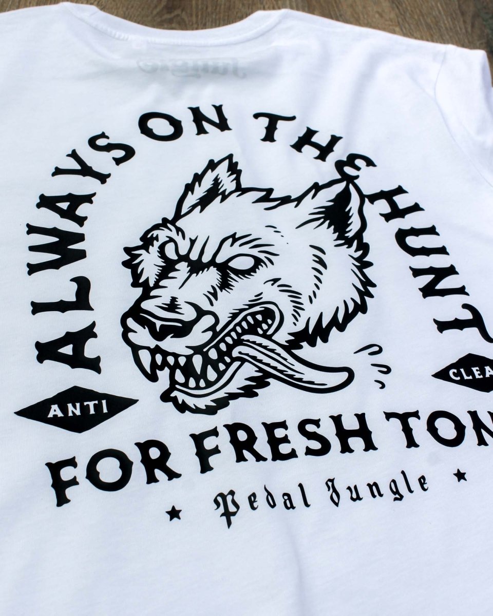 Always On The Hunt Organic Vegan T-shirt White - Pedal Jungle