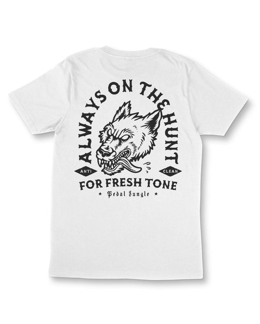 Always On The Hunt Organic Vegan T-shirt White - Pedal Jungle