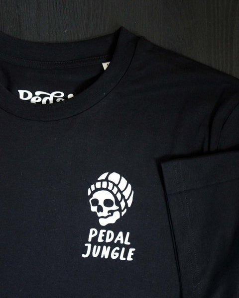 Coffee, Guitar & The Open Road Organic T-shirt Black - Pedal Jungle