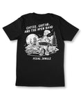 Coffee, Guitar & The Open Road Organic T-shirt Black - Pedal Jungle