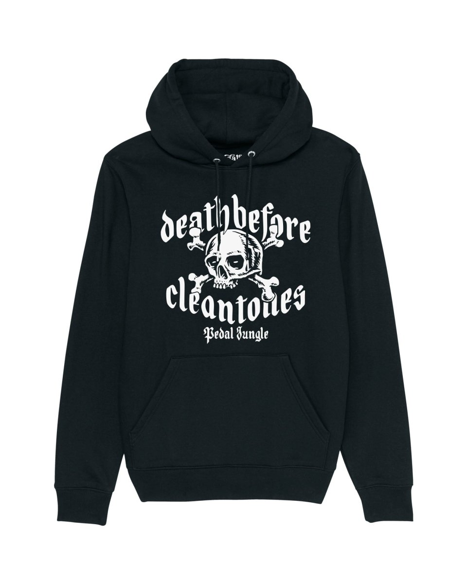 Death Before Clean Tones Organic Vegan Hooded Top Black - Pedal Jungle