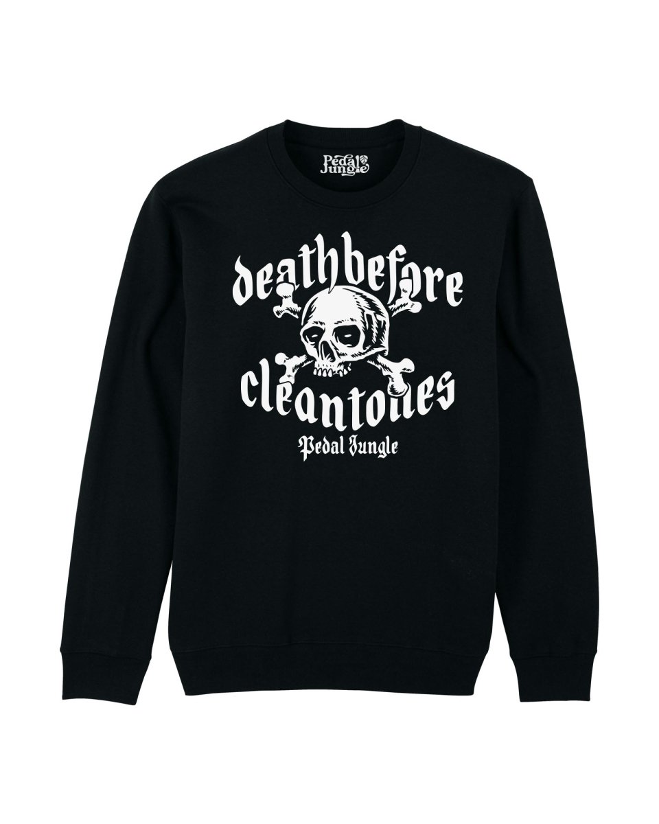 Death Before Clean Tones Organic Vegan Sweatshirt Black - Pedal Jungle