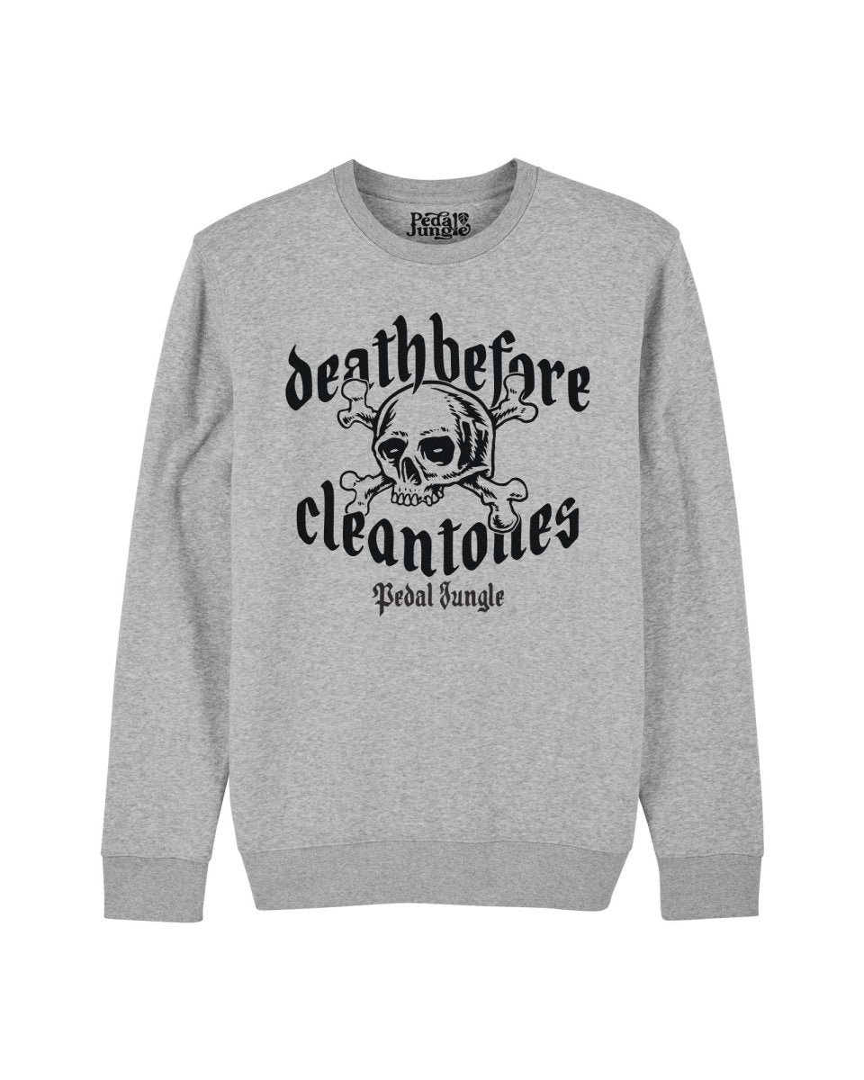 Death Before Clean Tones Organic Vegan Sweatshirt Grey - Pedal Jungle