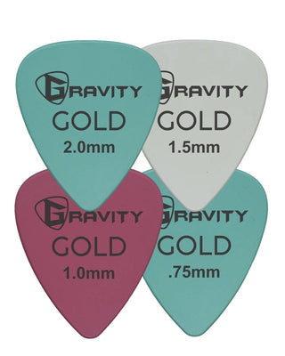 Gravity Picks Coloured Gold Series Plectrum Set of 4 - Pedal Jungle