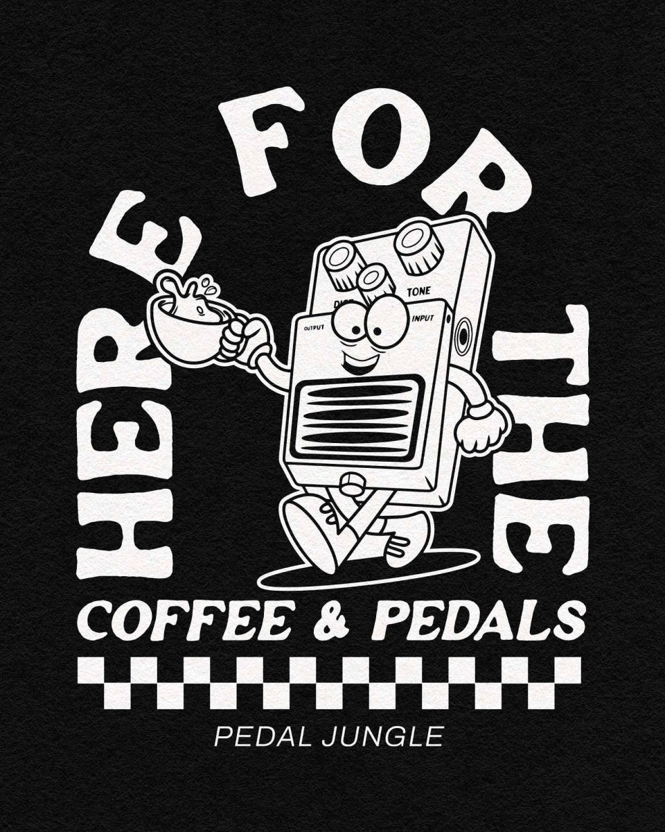 Here For The Coffee & Pedals Digital Poster - Pedal Jungle