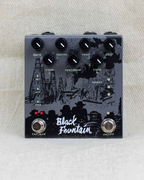 black fountain pedal Black Fountain Stereo Delay FX Pedal Slate