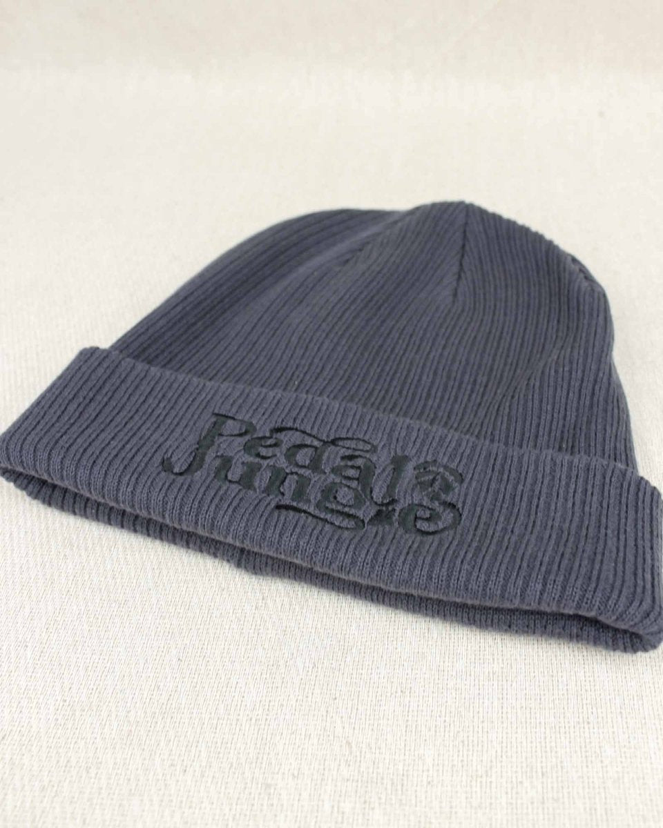 Pedal Jungle Embroidered Logo Organic Cotton Cuffed Beanie Charcoal - Pedal Jungle