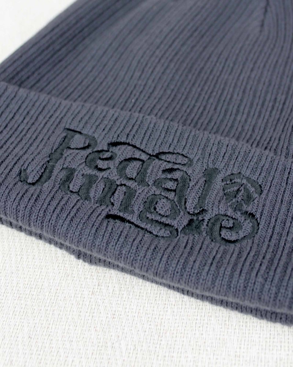 Pedal Jungle Embroidered Logo Organic Cotton Cuffed Beanie Charcoal - Pedal Jungle