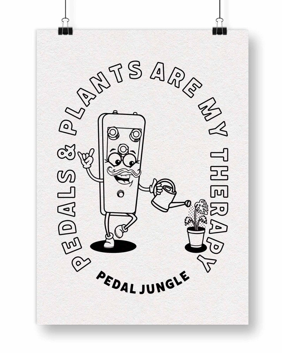 Pedals & Plants Are My Therapy Digital Poster - Pedal Jungle