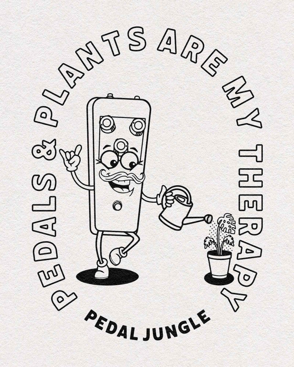 Pedals & Plants Are My Therapy Digital Poster - Pedal Jungle