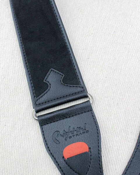 Right On! Straps Divine Black Vegan Guitar Strap - Pedal Jungle