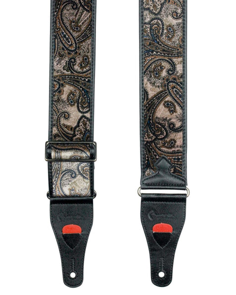 Right On! Straps Paisley Velvet 60 Brown Vegan Guitar Strap - Pedal Jungle