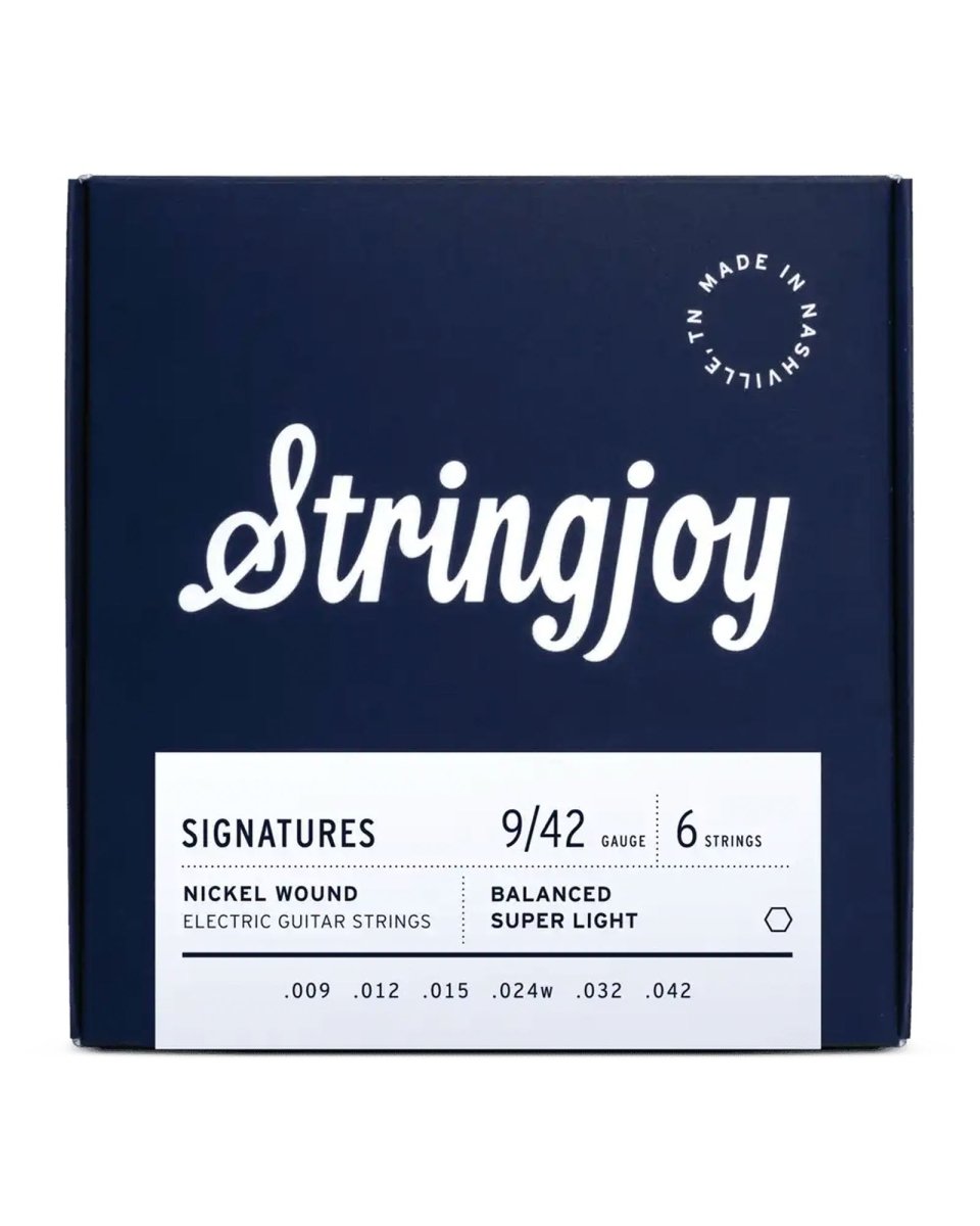 Stringjoy Signatures Nickel Wound Electric Guitar Strings Balanced Super Light Gauge (9 - 42) - Pedal Jungle