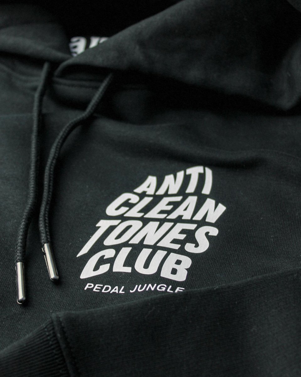 Anti Clean Tones Club Organic Vegan Hooded Top Black - Pedal Jungle