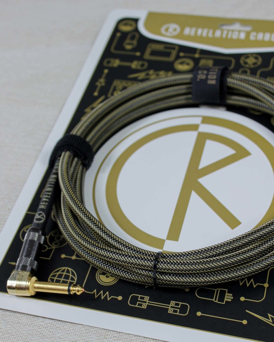 Revelation Cable Co. Black Gold Tweed 10' Premium Instrument Cable - Pedal Jungle