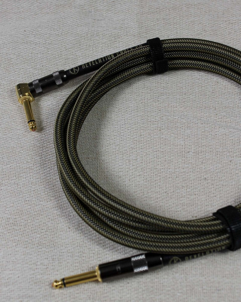 Revelation Cable Co. Black Gold Tweed 10' Premium Instrument Cable - Pedal Jungle
