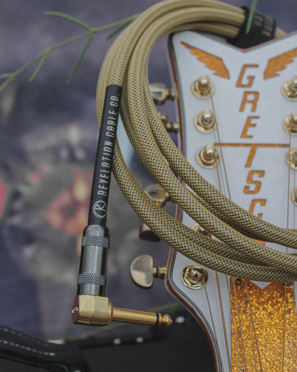 Revelation Cable Co. Dark Gold Tweed 10' Premium Instrument Cable - Pedal Jungle