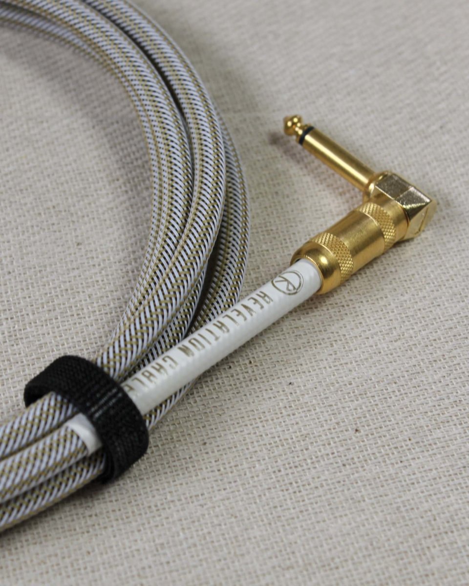 Revelation Cable Co. White Gold Tweed 10' Premium Instrument Cable - Pedal Jungle