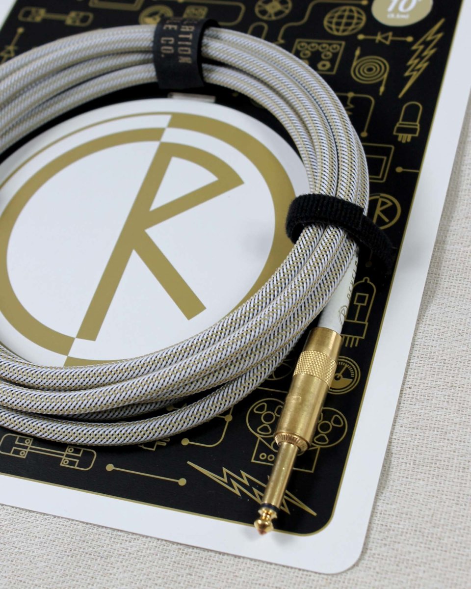 Revelation Cable Co. White Gold Tweed 10' Premium Instrument Cable - Pedal Jungle