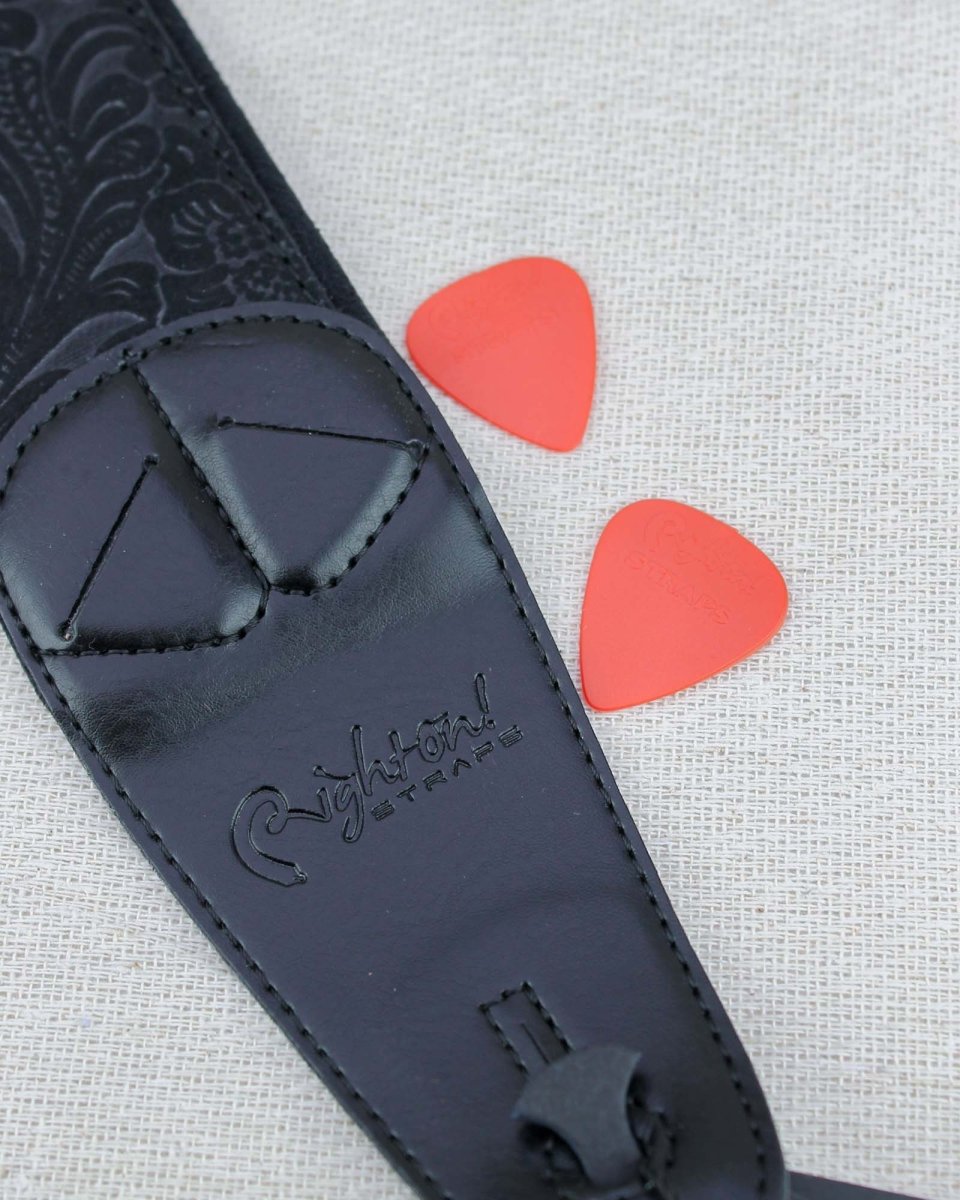Right On! Straps Sandokan Black Vegan Guitar Strap - Pedal Jungle