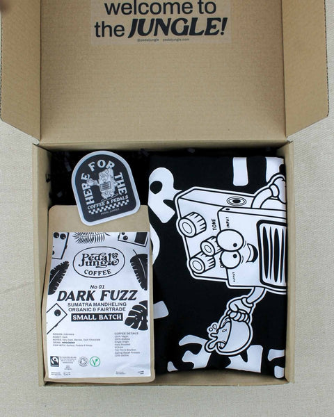 The Coffee & Pedal Lovers Box Set [Black Tee] - Pedal Jungle